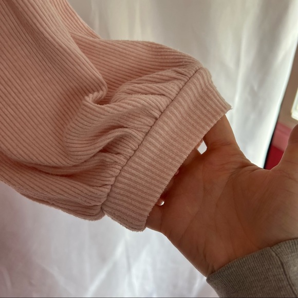 Daily/Ritual Pink Ribbed Long Sleeve Shirt, size Large - Picture 5 of 6